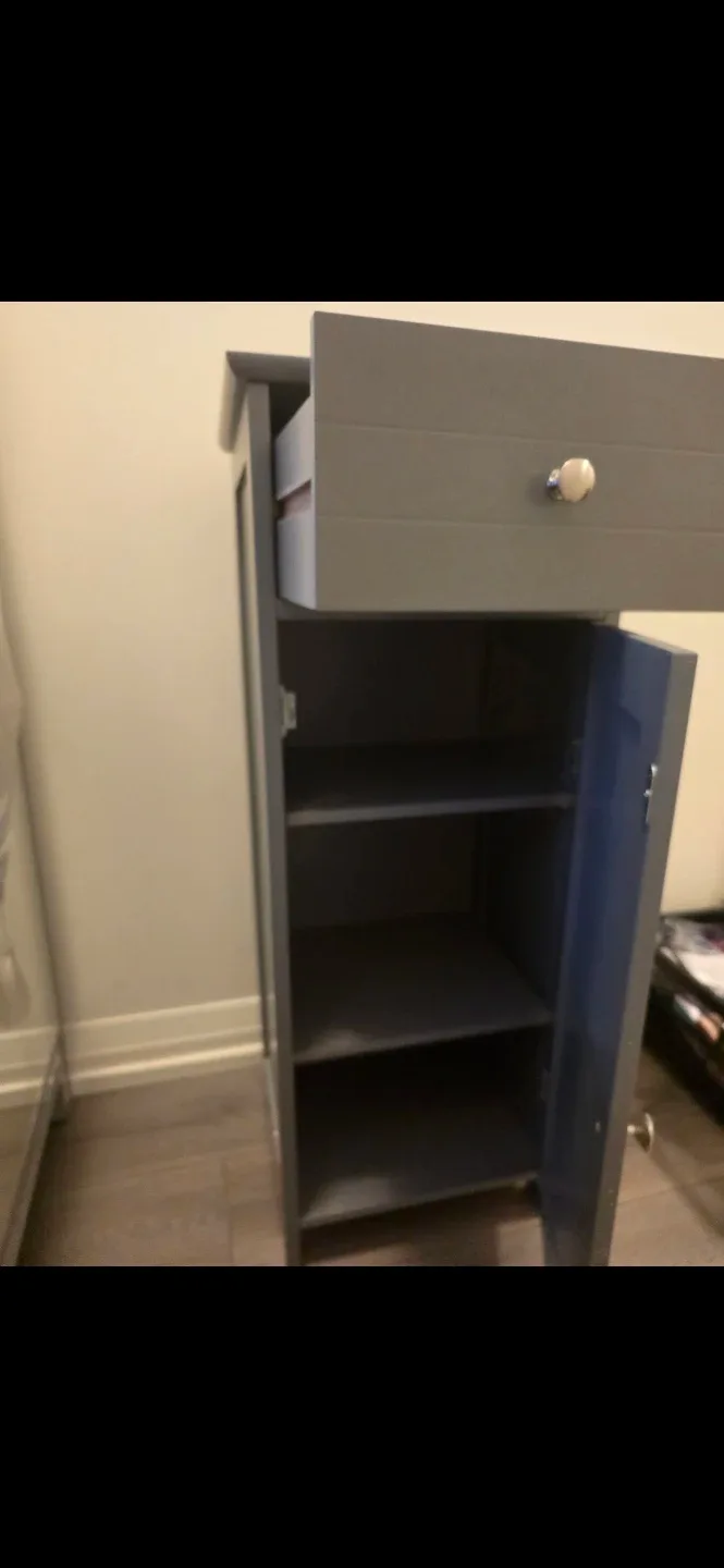Grey Bathroom Cabinet with Drawer