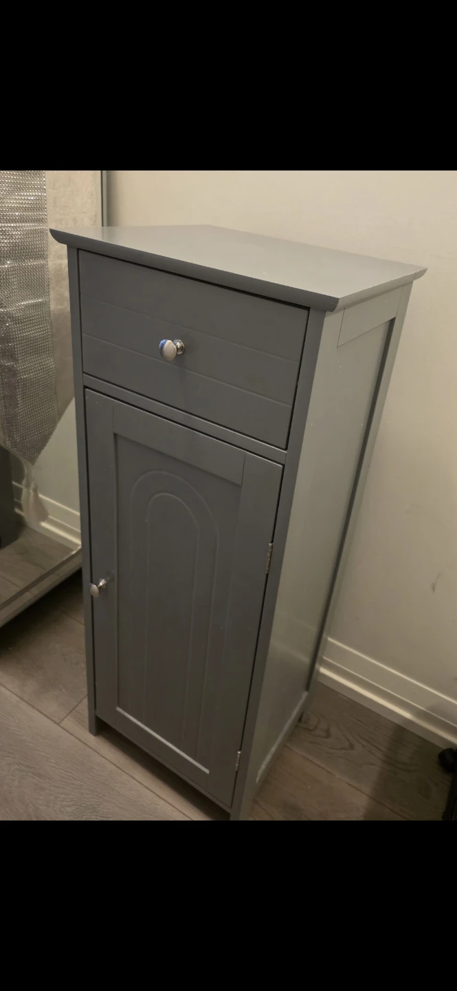 Grey Bathroom Cabinet with Drawer - photo 2