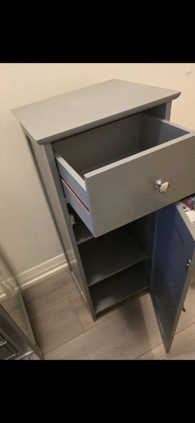 Grey Bathroom Cabinet with Drawer - photo 4