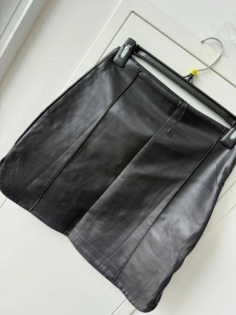 Zara Black Faux Leather Mini Skirt - XS #cleanout