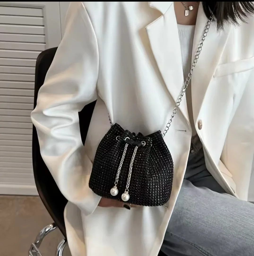 Gold Rhinestone Bucket Bag image indicator(6)