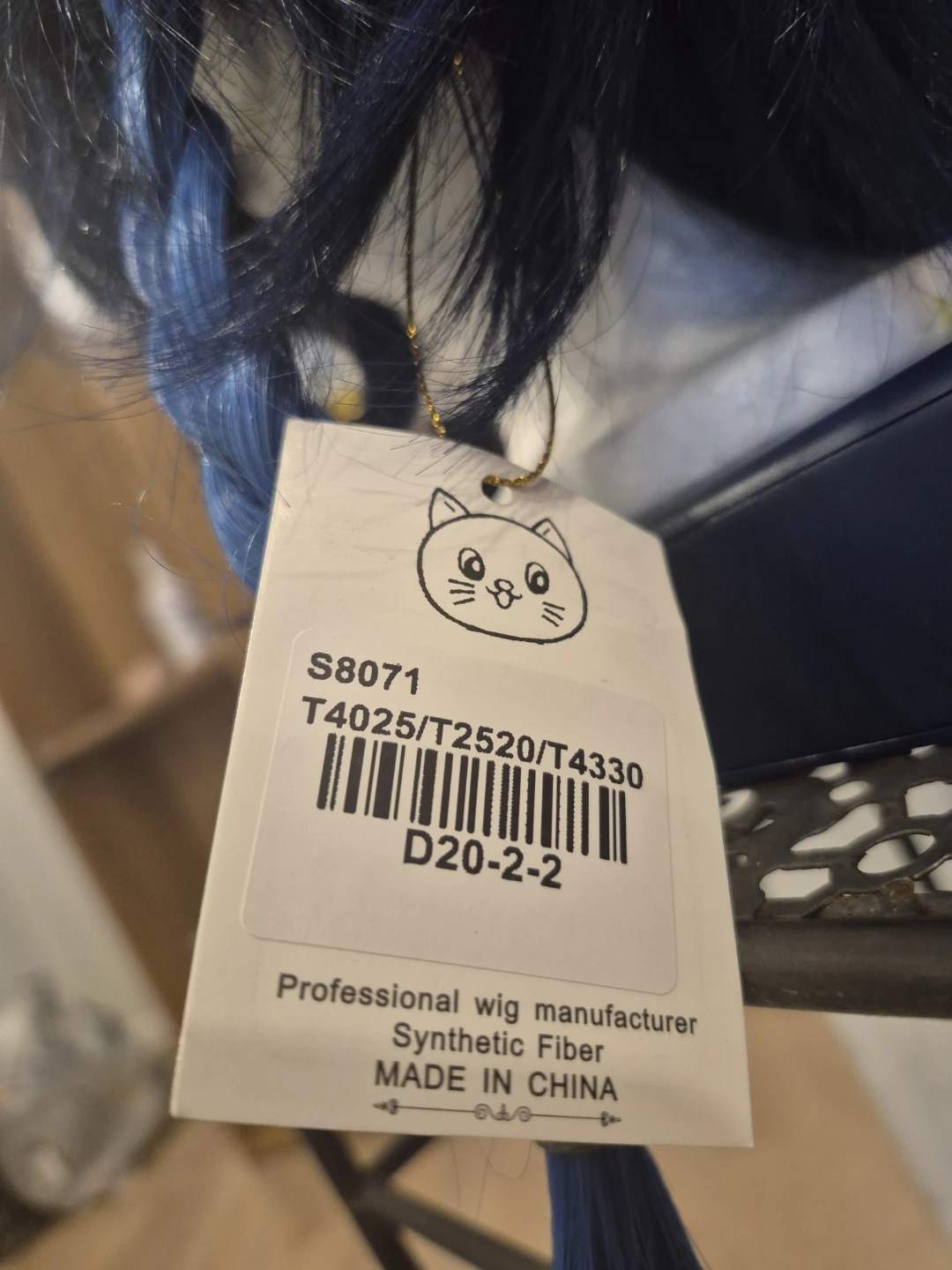 Blue & Black Synthetic Fiber Wig - photo 5