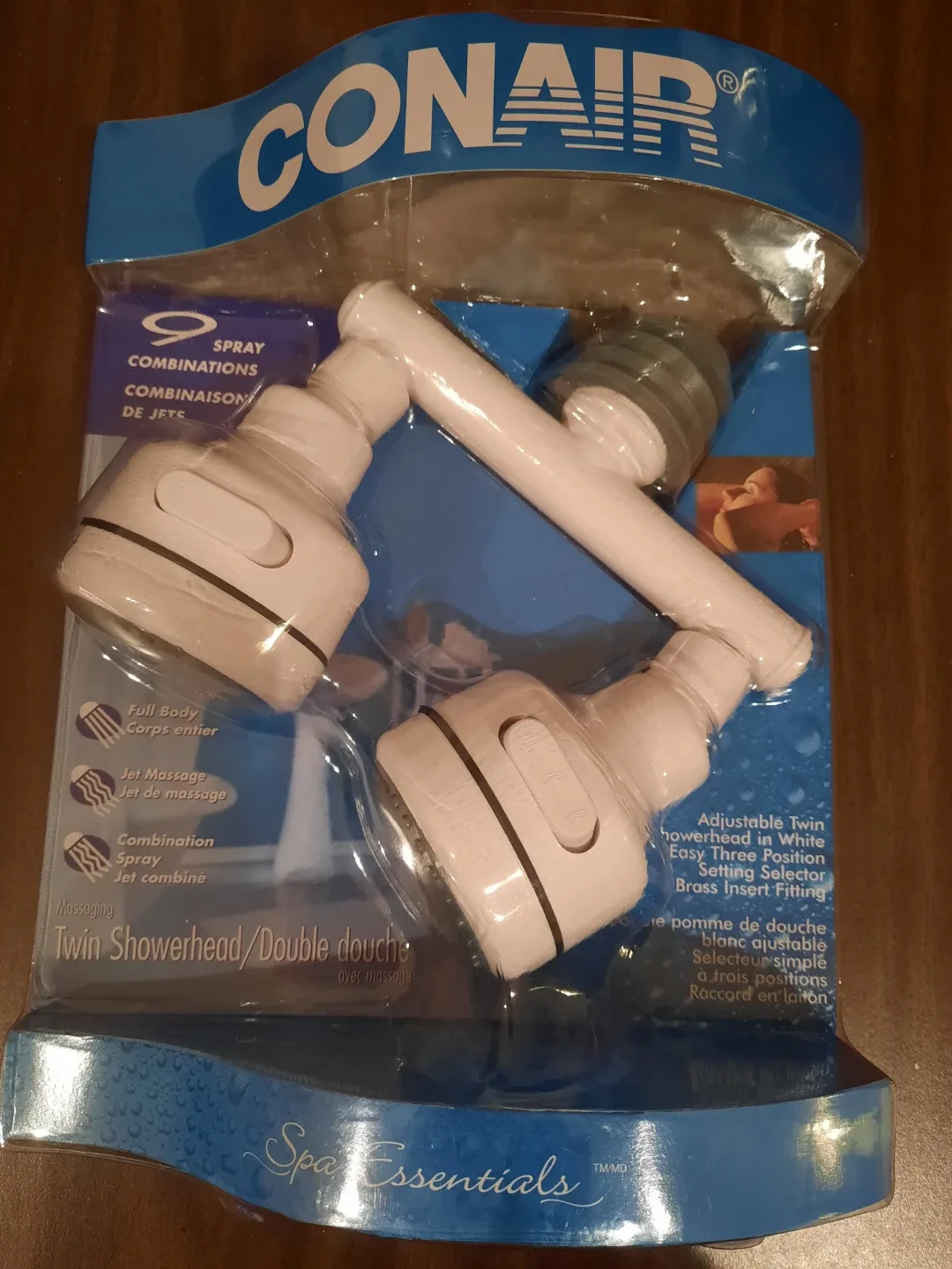 New Conair Spa Essentials Twin Showerhead