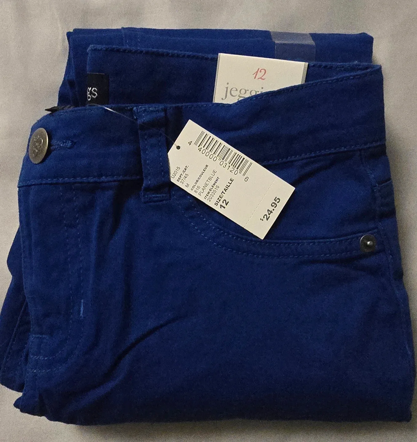 NEW! The Children's Place Royal Blue Jeggings! Girl's Size 12 image indicator(8)