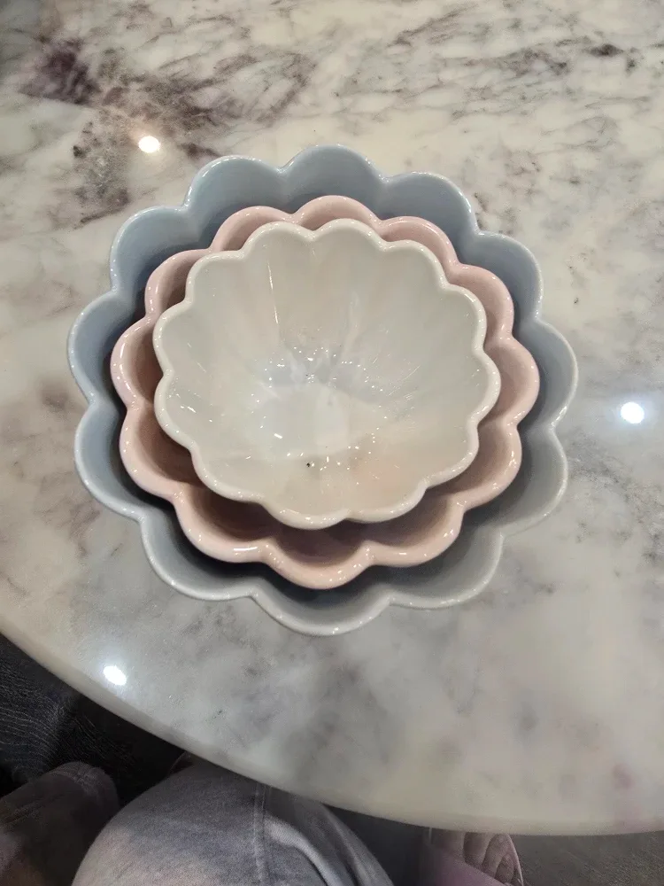 Pastel Flower Shaped Bowls - Set of 3