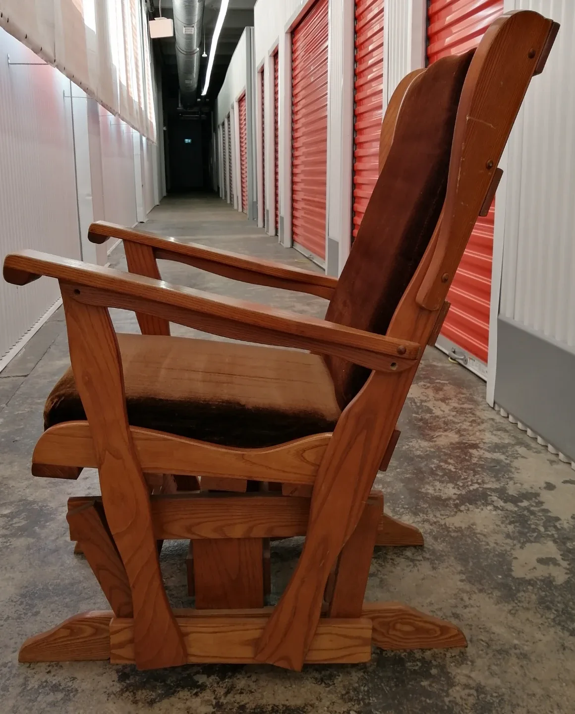 Wooden Glider Rocking Chair with Cushion image indicator(5)