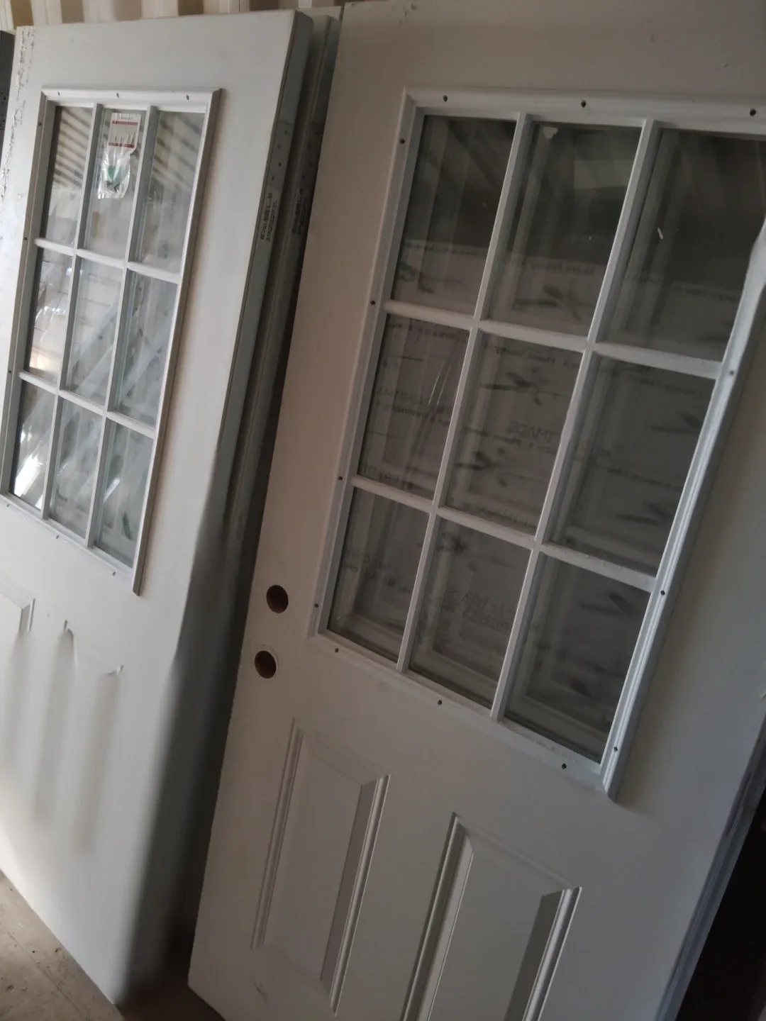 Glass window entry doors