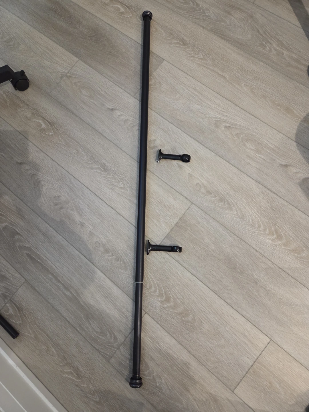 Black Curtain Rod with Brackets
