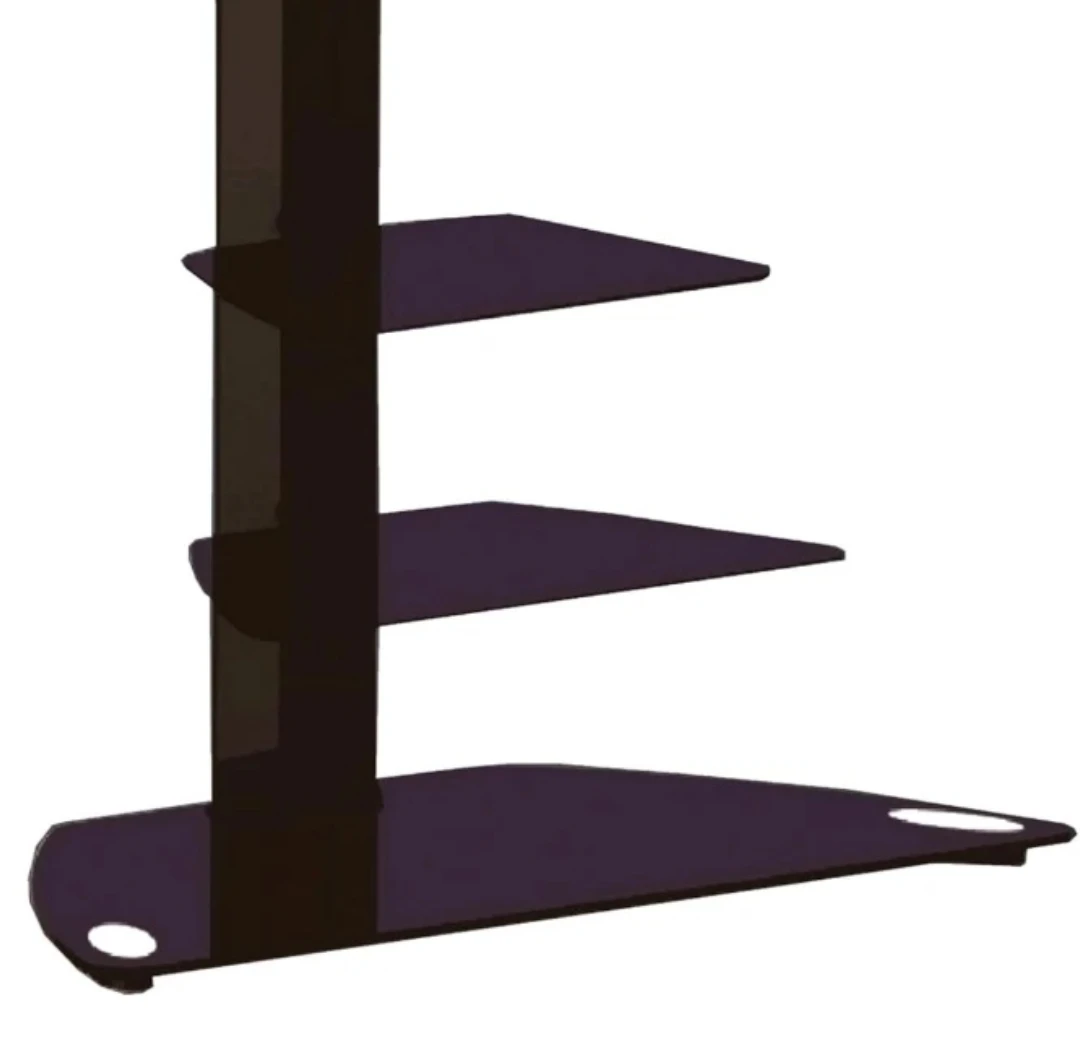 Black Glass TV Stand with 3 Shelves