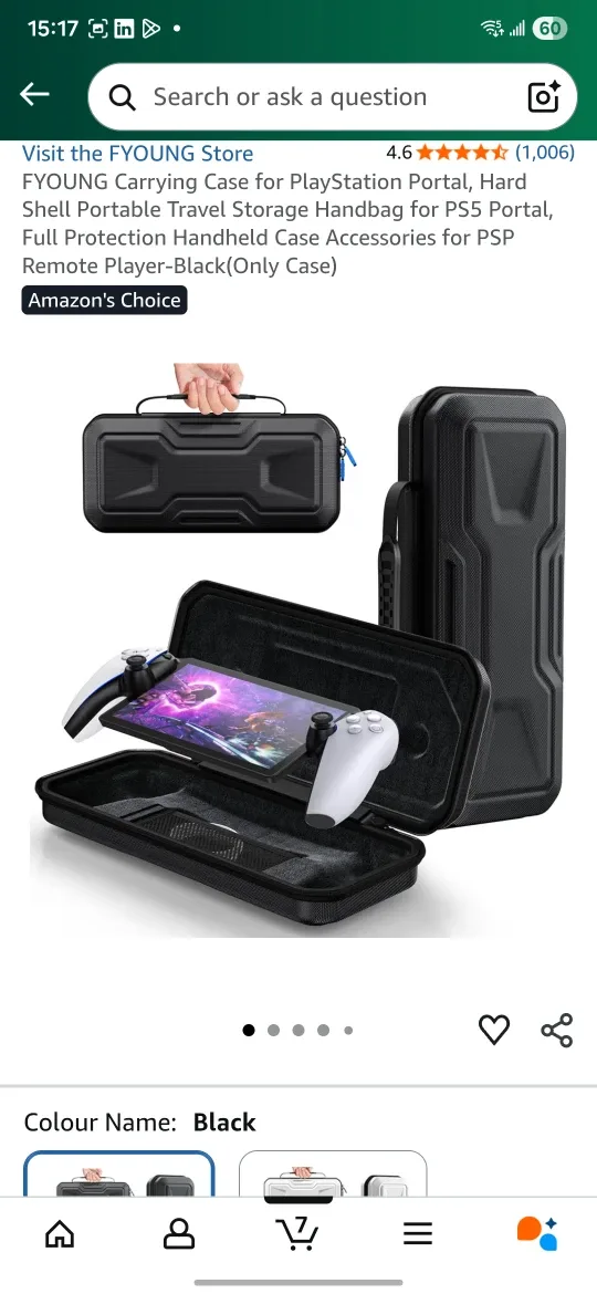FYoung Carrying Case for PS5 Portal - Black