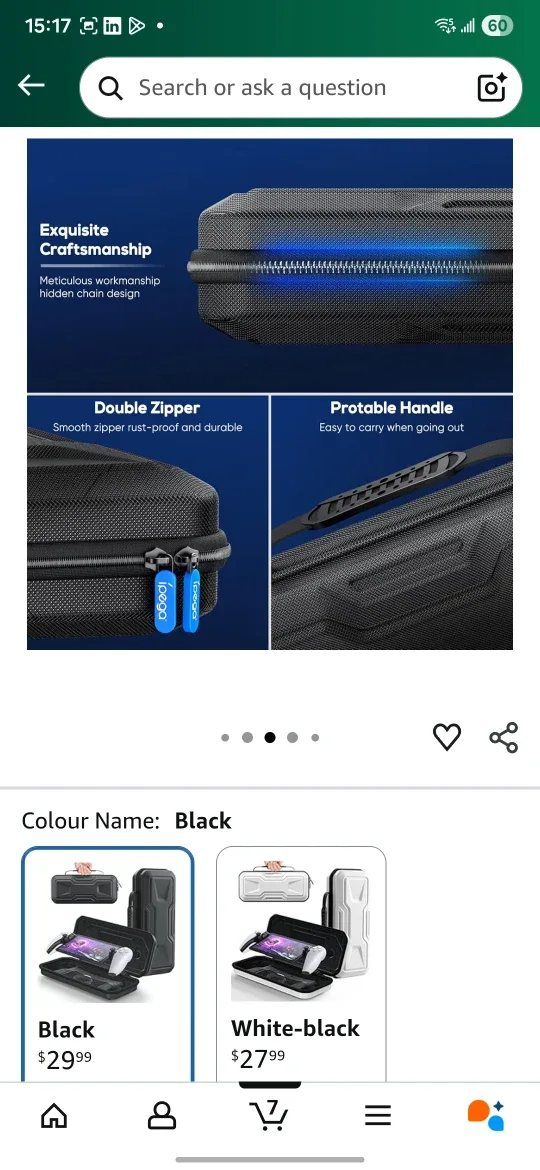 FYoung Carrying Case for PS5 Portal - Black image indicator(4)