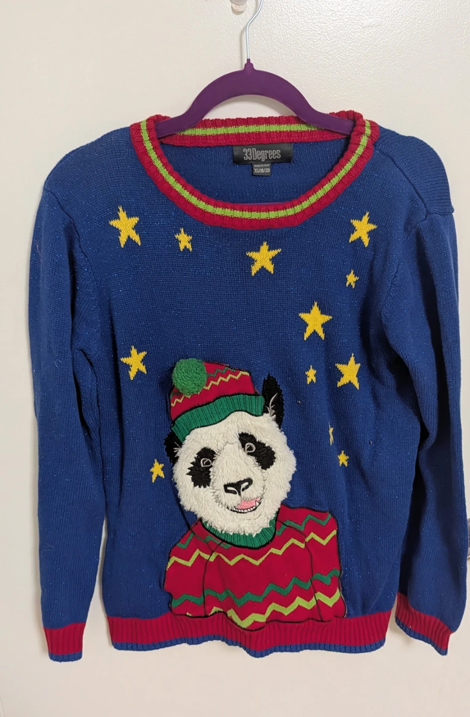Holiday Panda Sweater - Size  Women's XL (18/20)