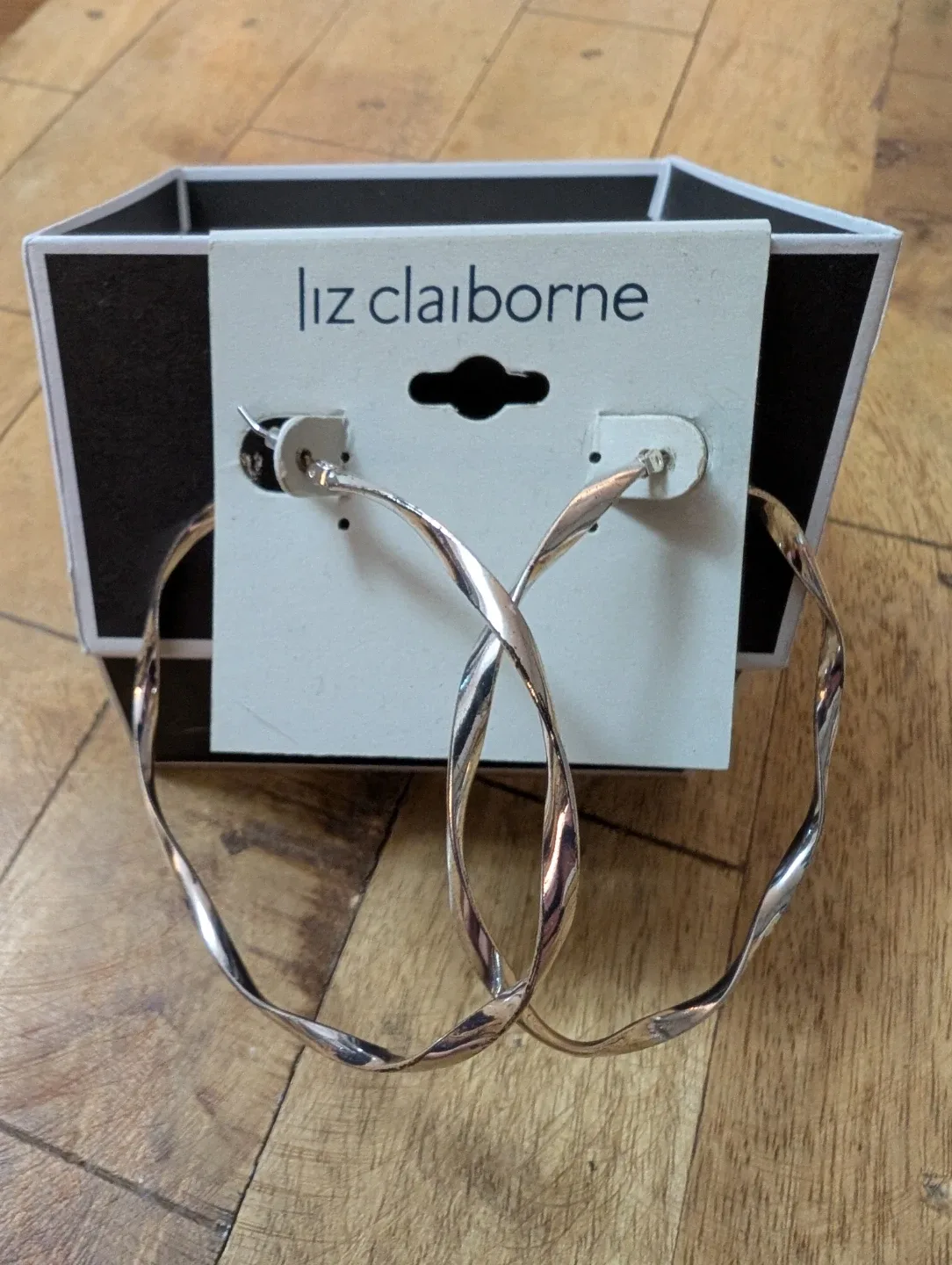 Liz Claiborne Silver Hoop Earrings image indicator(2)