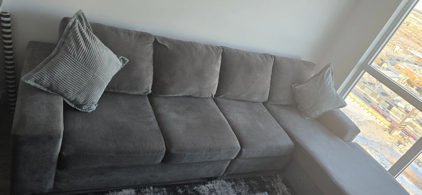 Grey Sectional Sofa with Chaise Lounge