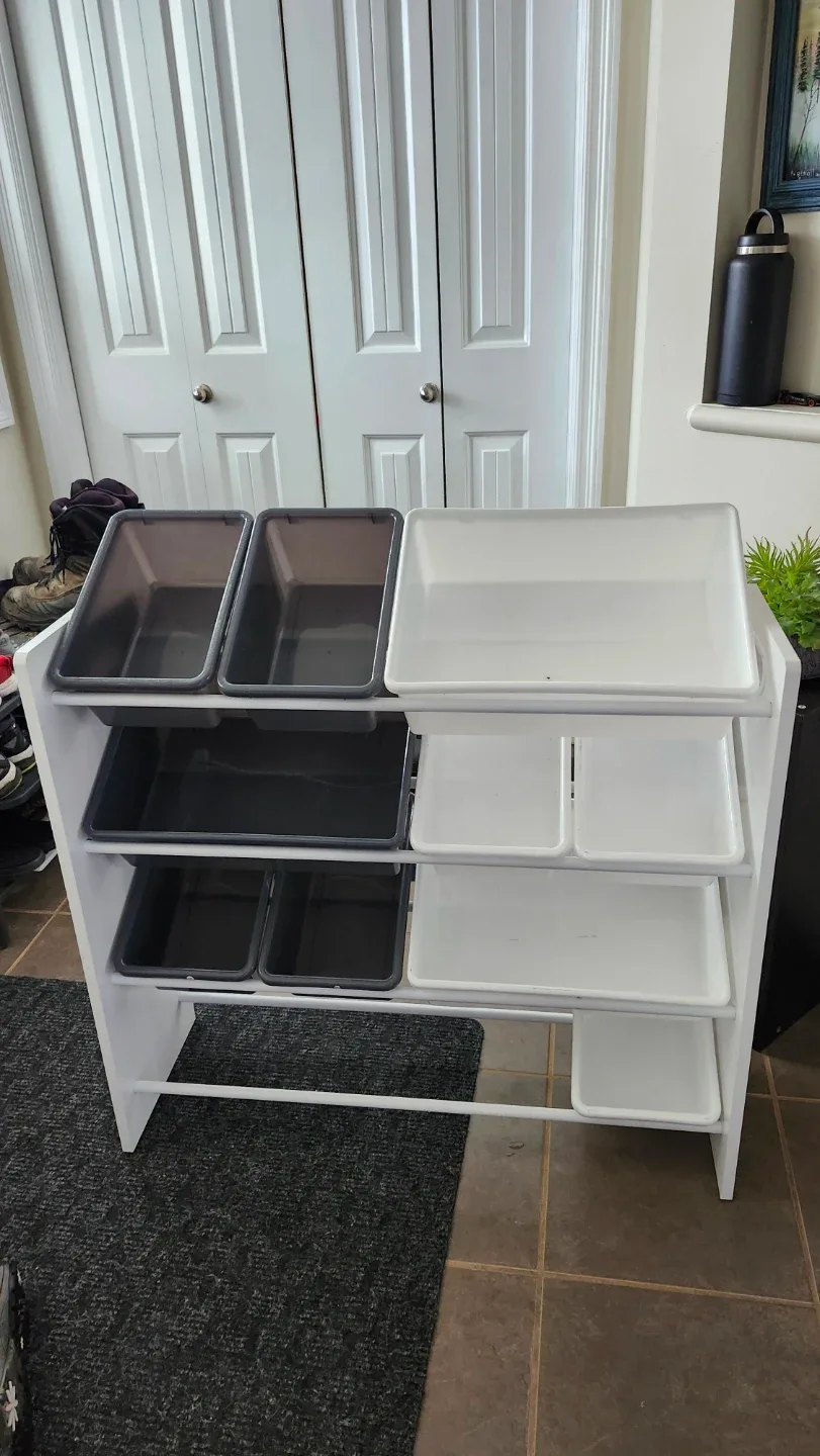 White & Grey Toy Storage Organizer