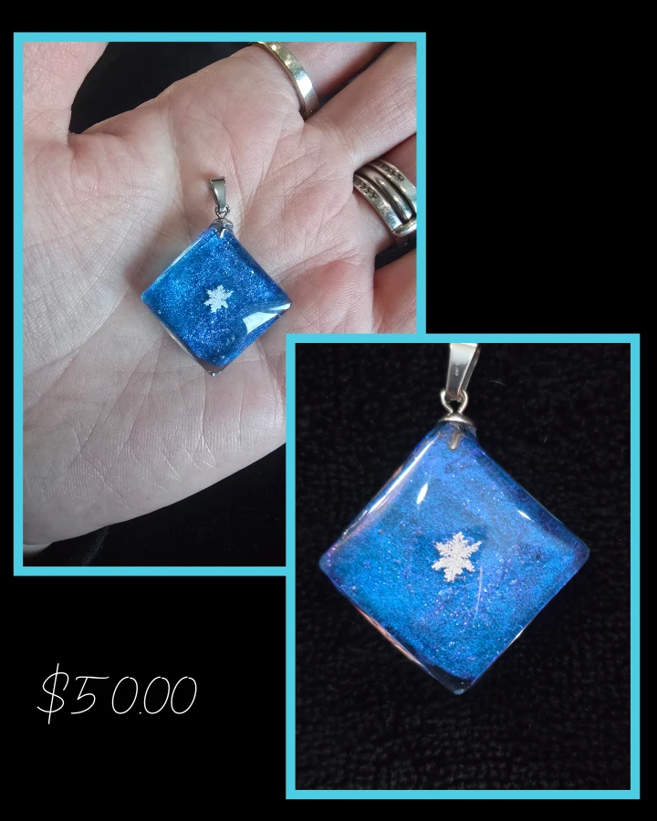Real Preserved Snowflake Pendant
