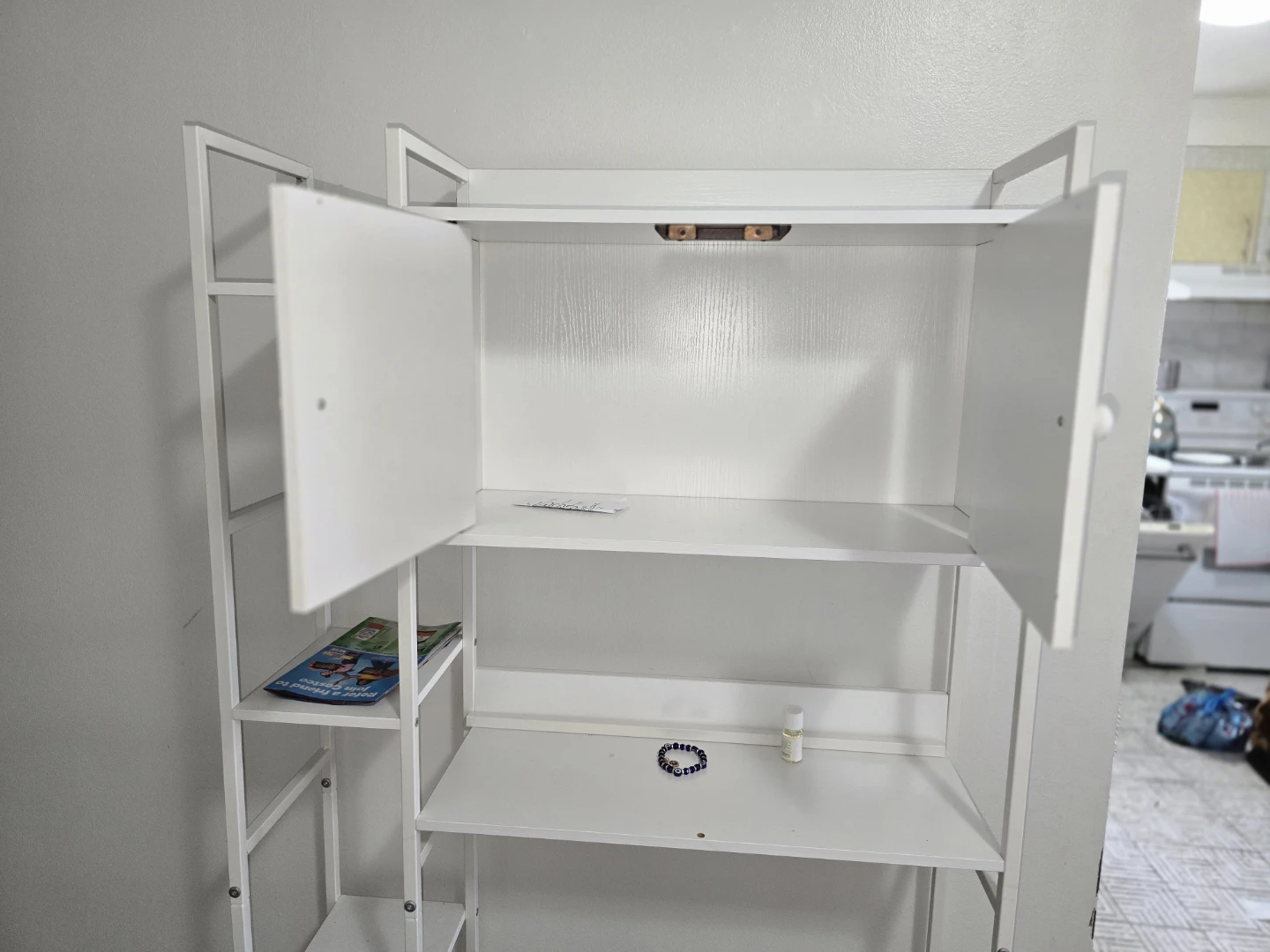 White Shelving Unit with Cabinet - photo 4