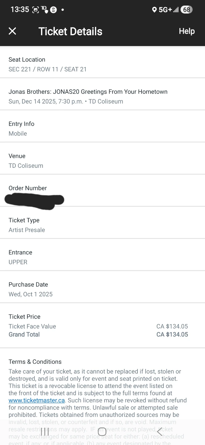 Jonas Brothers Ticket - Dec 14, 2025