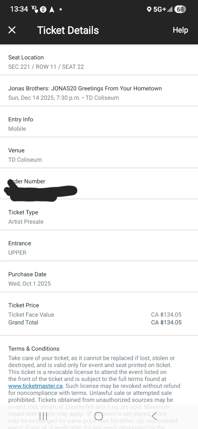 Jonas Brothers Ticket - Dec 14, 2025 - photo 2