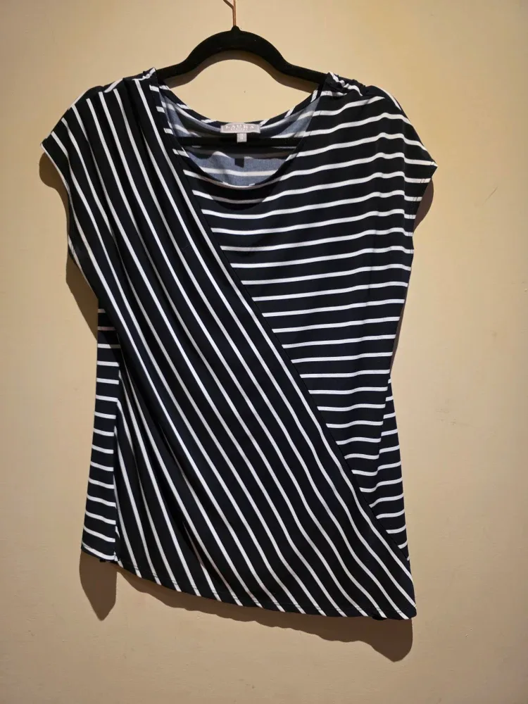 Laura  Striped Top - Black & White