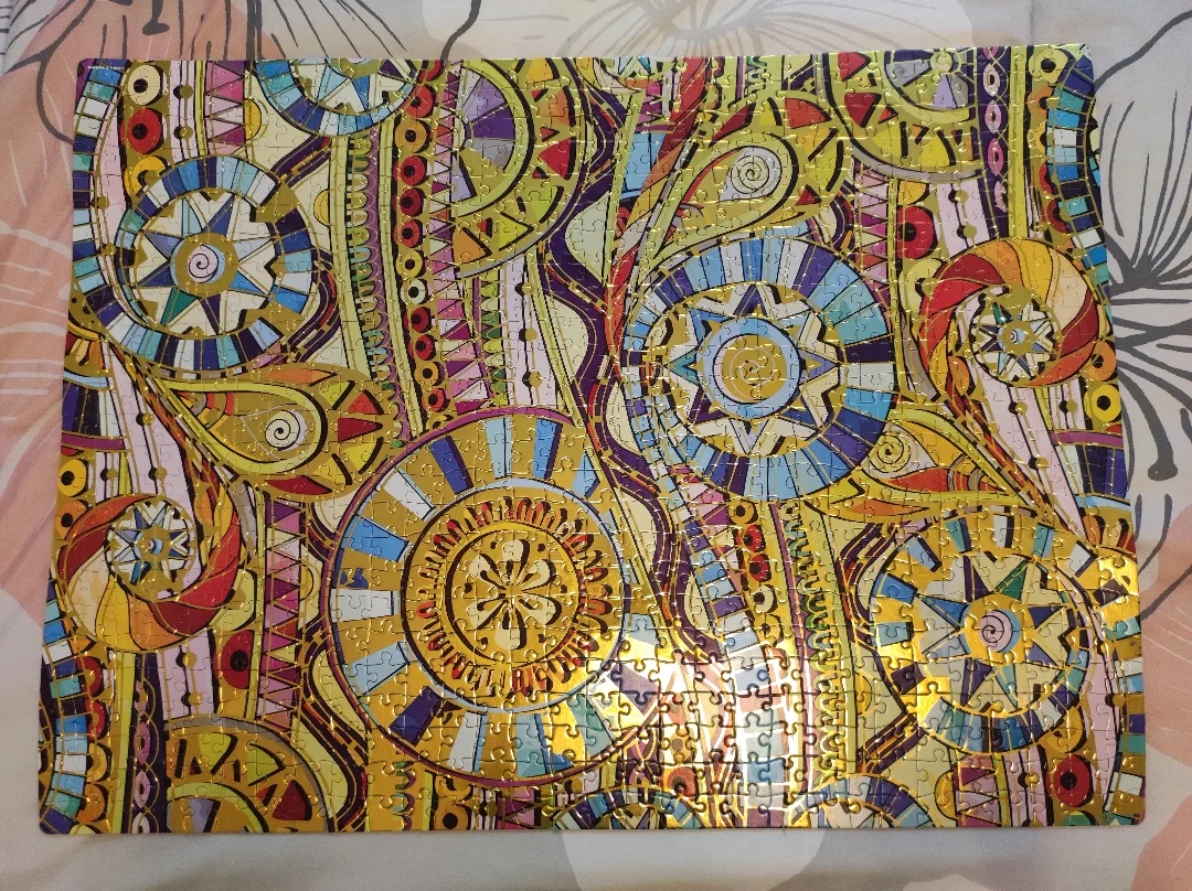 Colorful Patterned Jigsaw Puzzle, Ready to be framed