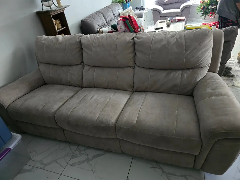 Beige Reclining Sofa image indicator(2)