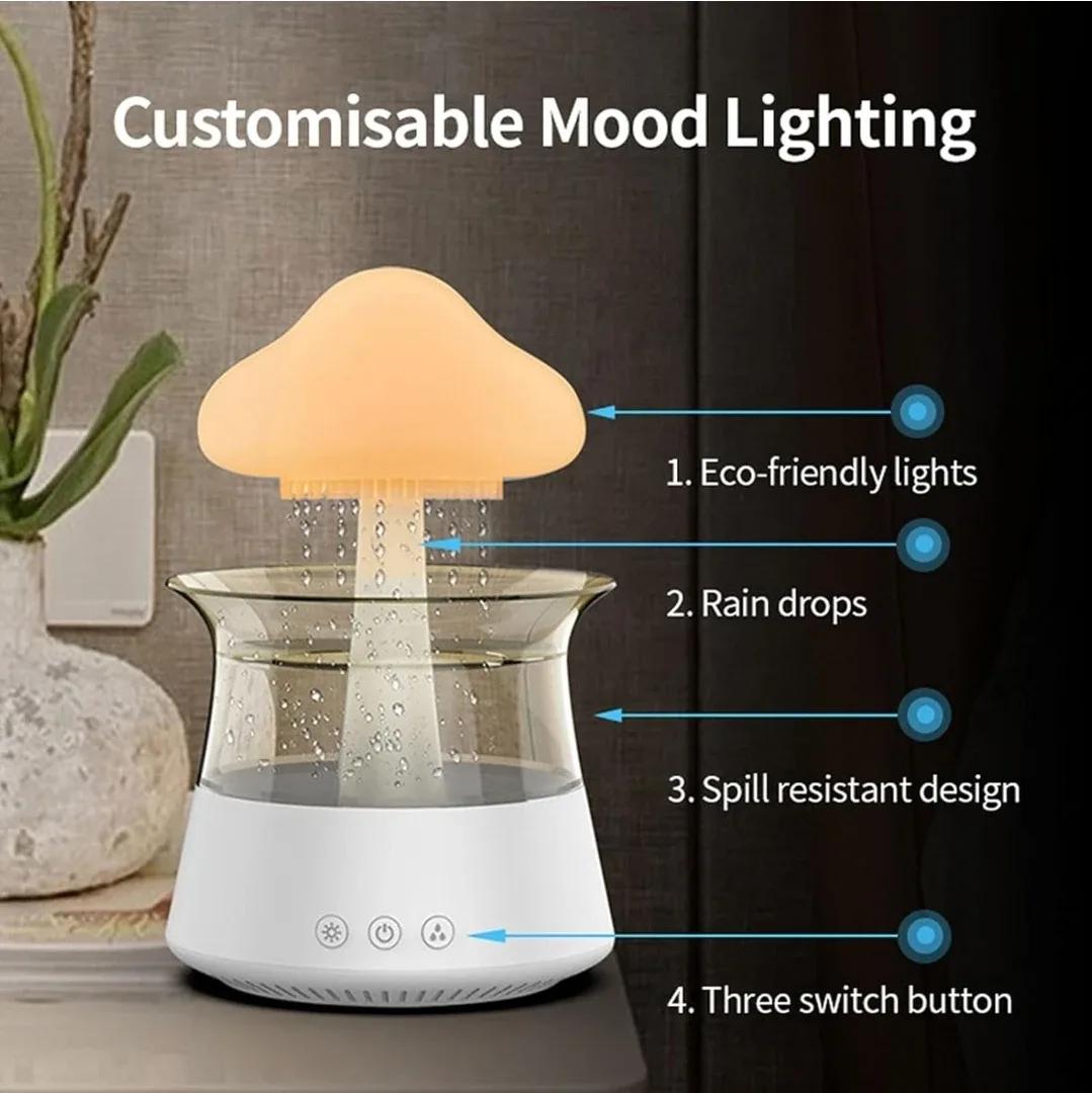 Rain Cloud Humidifier Mushroom Aroma Diffuser image indicator(5)