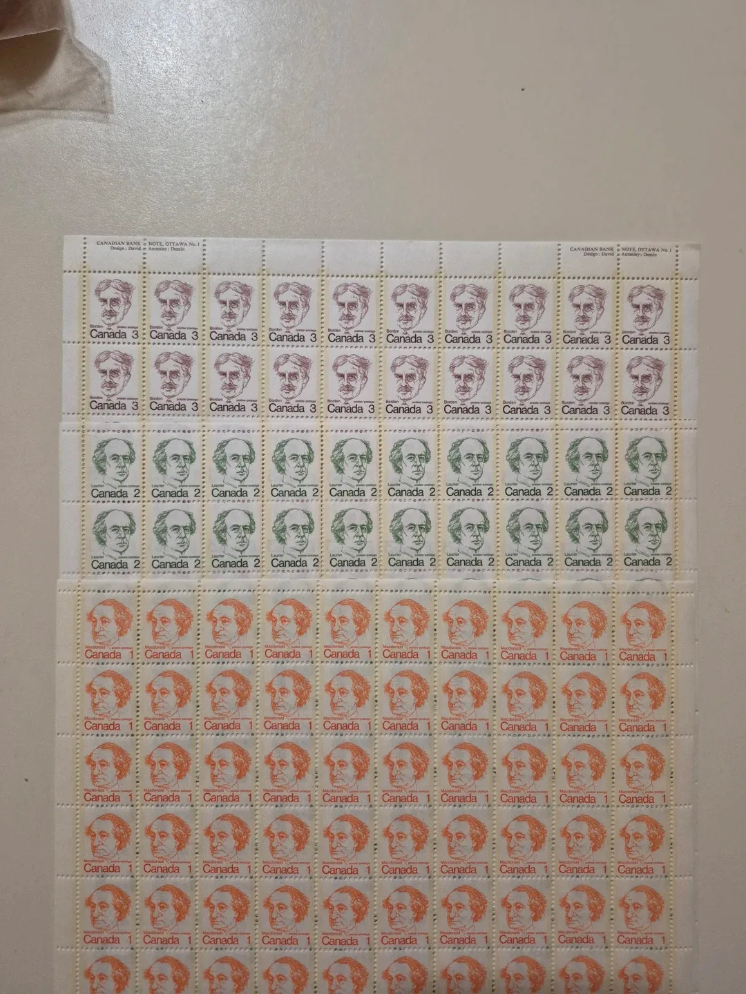 Vintage stamp sheets
