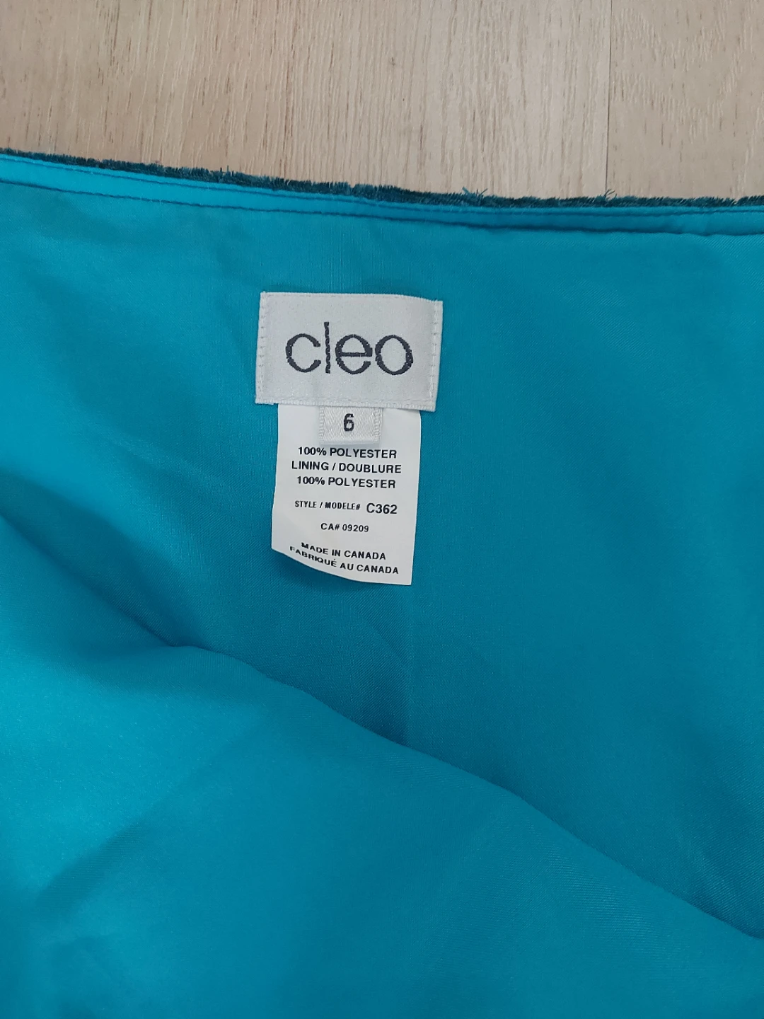Cleo Teal Velvet Skirt - Size 6 - photo 3