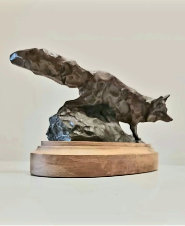 Unique Signed Bunn Bronze Coyote Statue - photo 5
