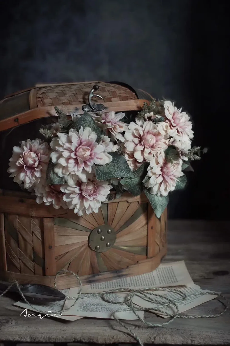Vintage Wicker Sewing Basket