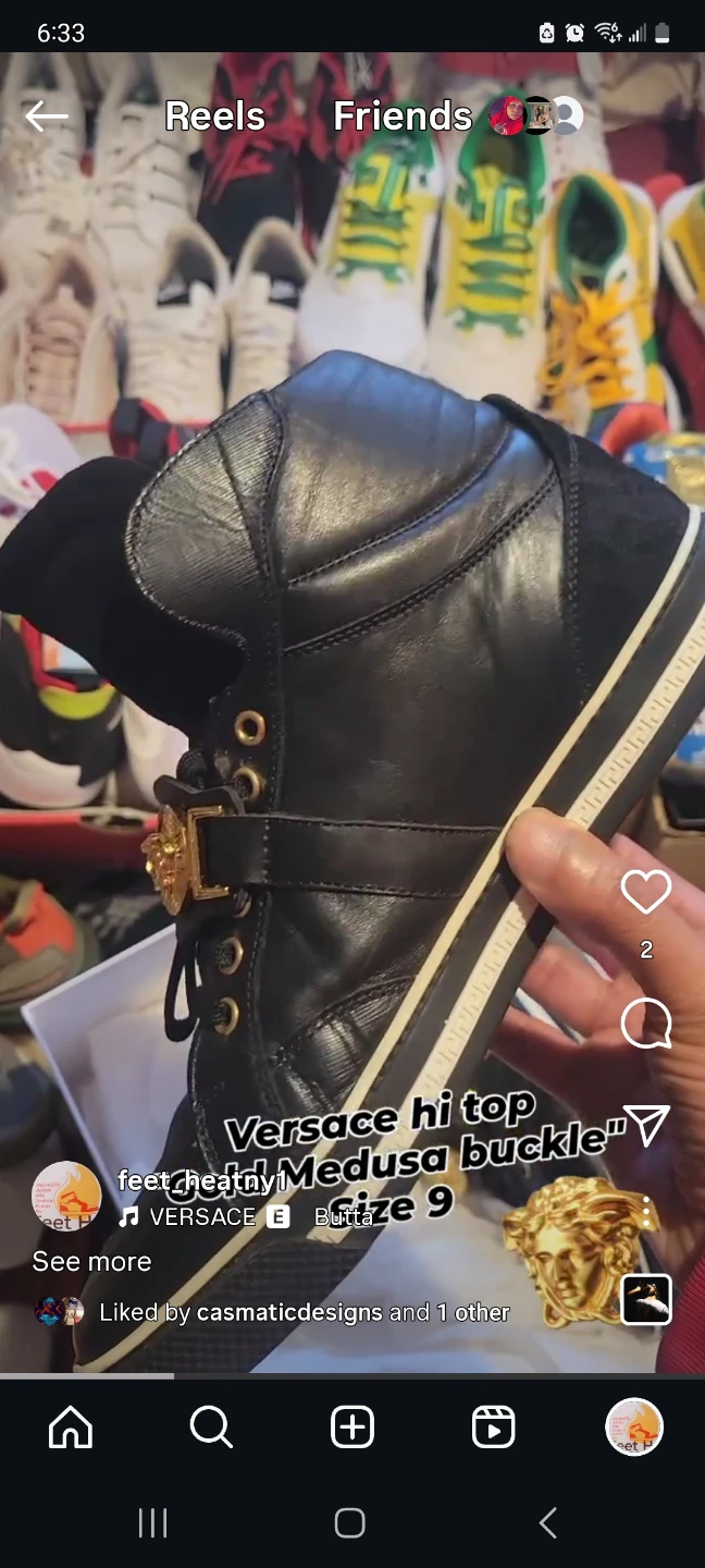 Versace Leather High-Top Sneakers - photo 2