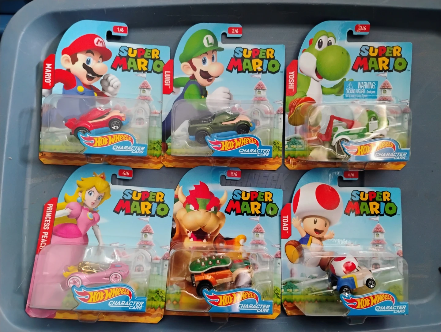 Hot Wheels Super Mario Character Cars - Set of 6