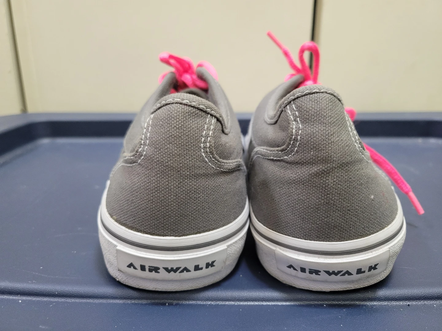 Airwalk Gray Canvas Sneakers with Pink Laces