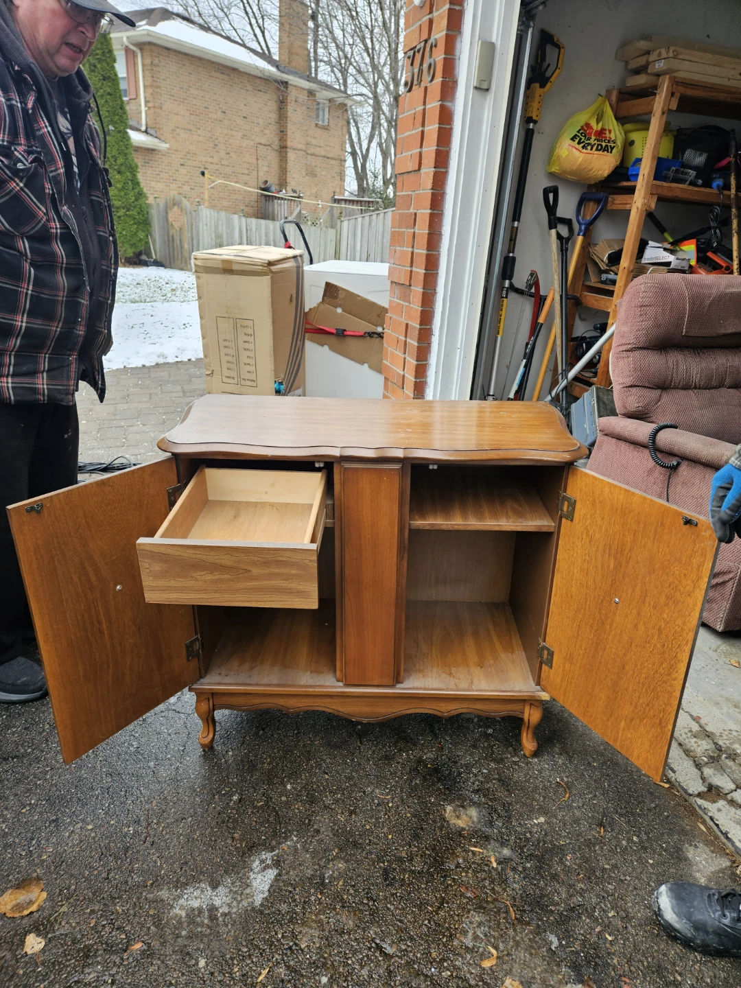 Vintage Oak Wood Cabinet - photo 2