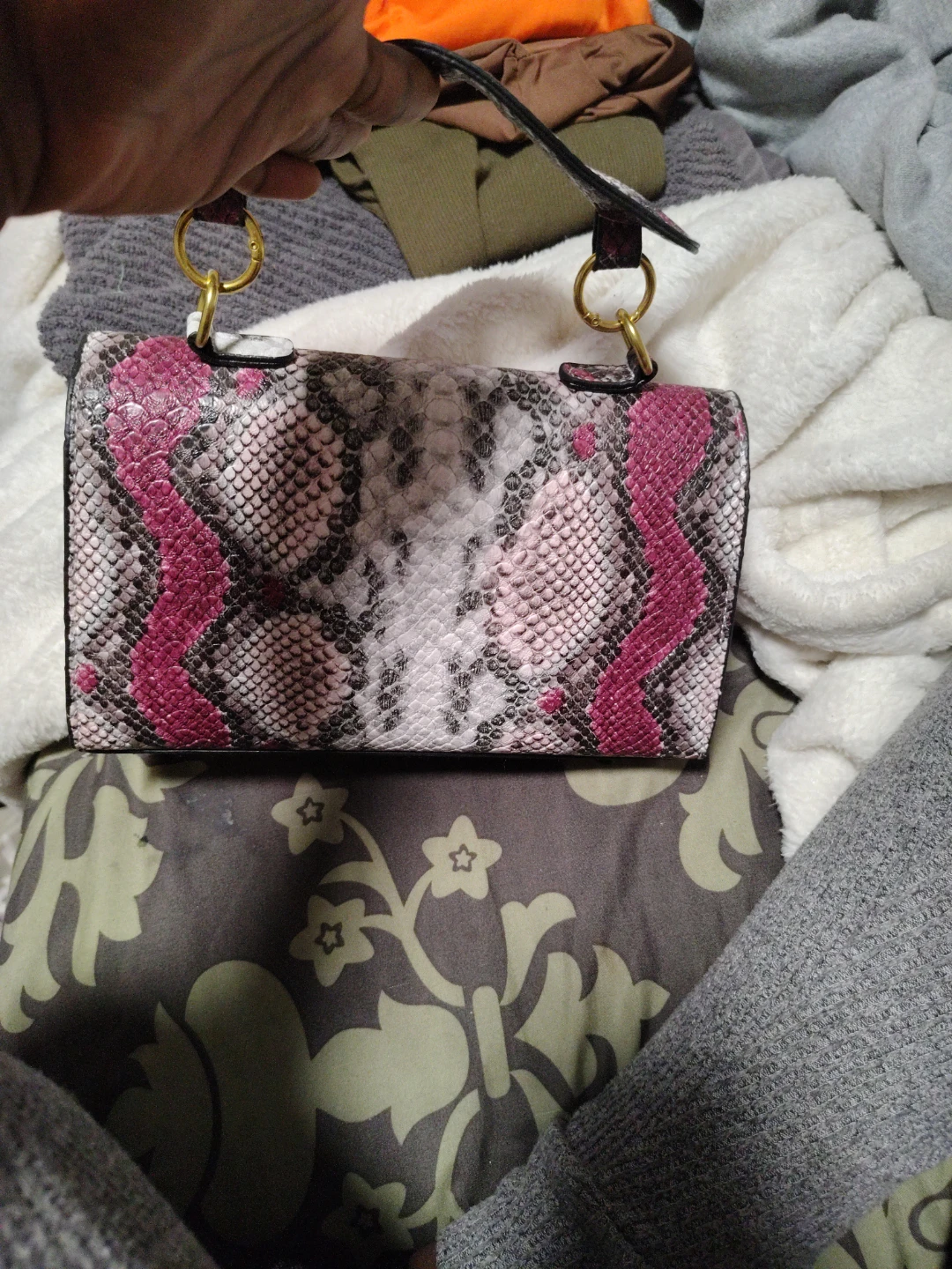 Snakeskin Print Handbag