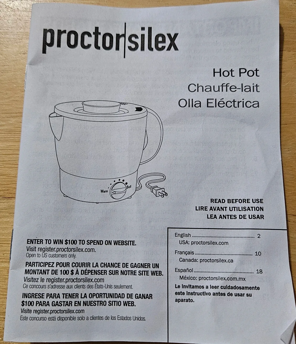 Proctor Silex Hot Pot - Chauffe-lait Olla Eléctrica image indicator(2)