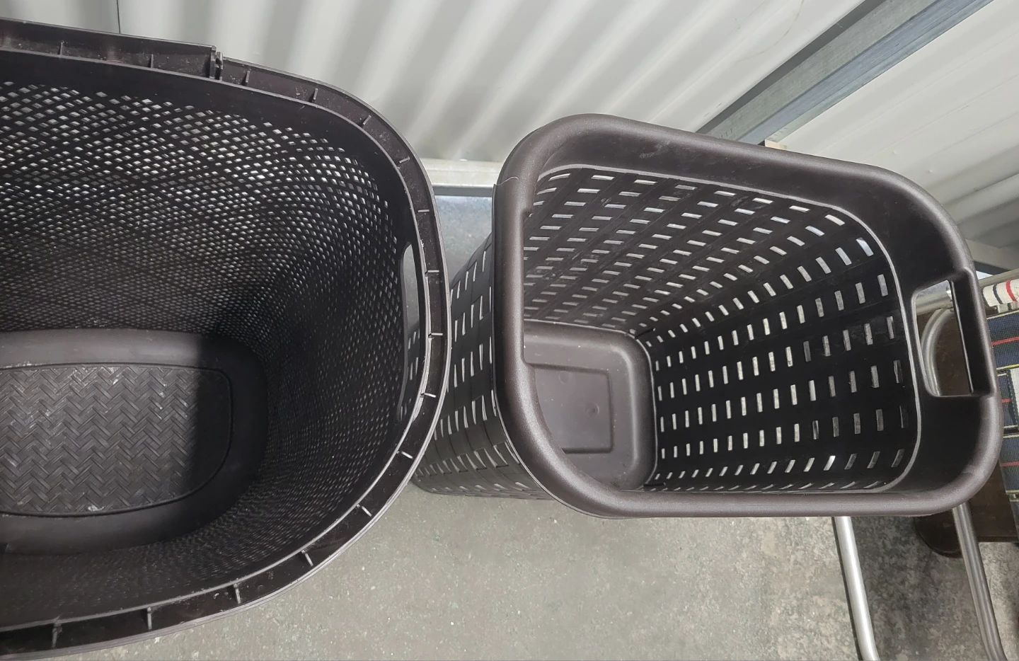 Two Brown Plastic Laundry Baskets - photo 2
