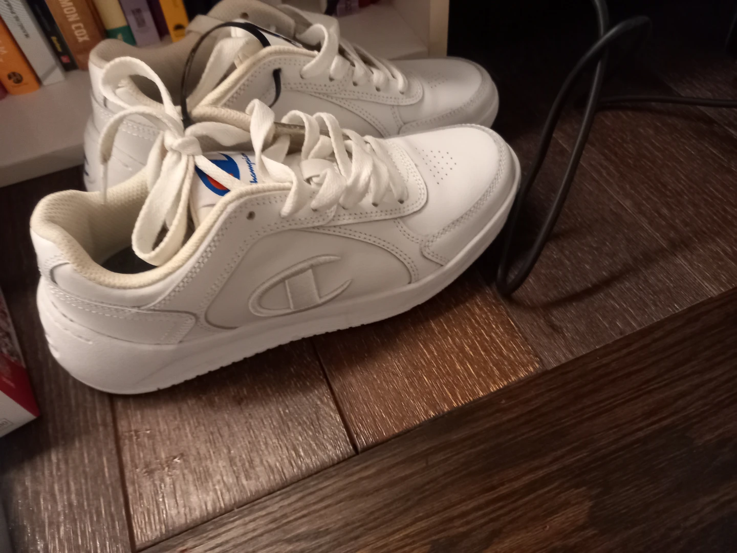 Champion White Leather Sneakers - Size 8W