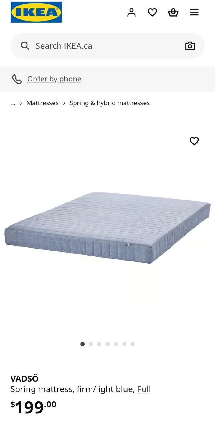 IKEA VADSÖ Full Spring Mattress - Light Blue image indicator(2)