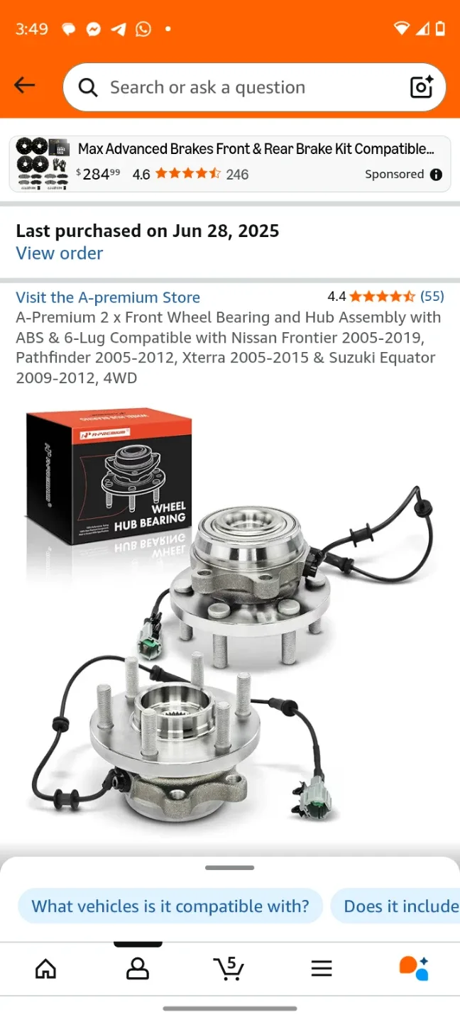 A-Premium Front Wheel Bearing & Hub Assembly