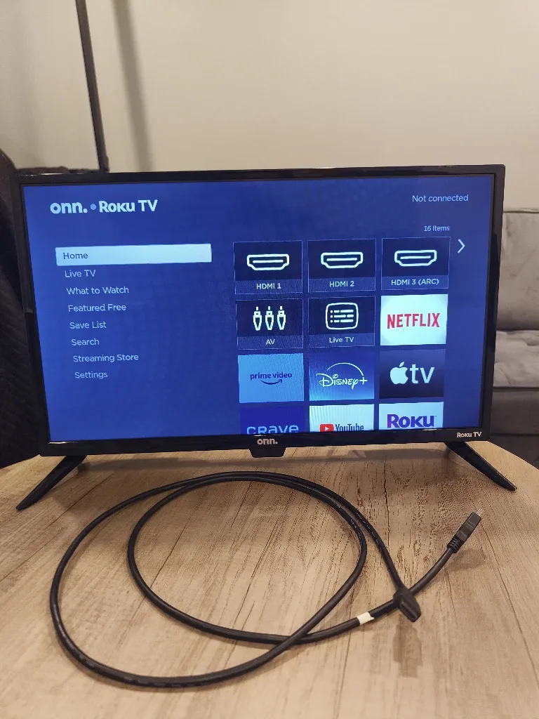 onn. Roku TV 24in 720p (no remote)