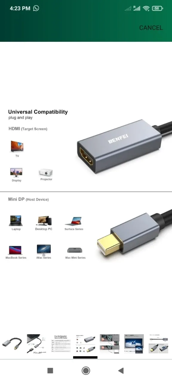 BENFEI Mini DisplayPort to HDMI Adapter image indicator(3)