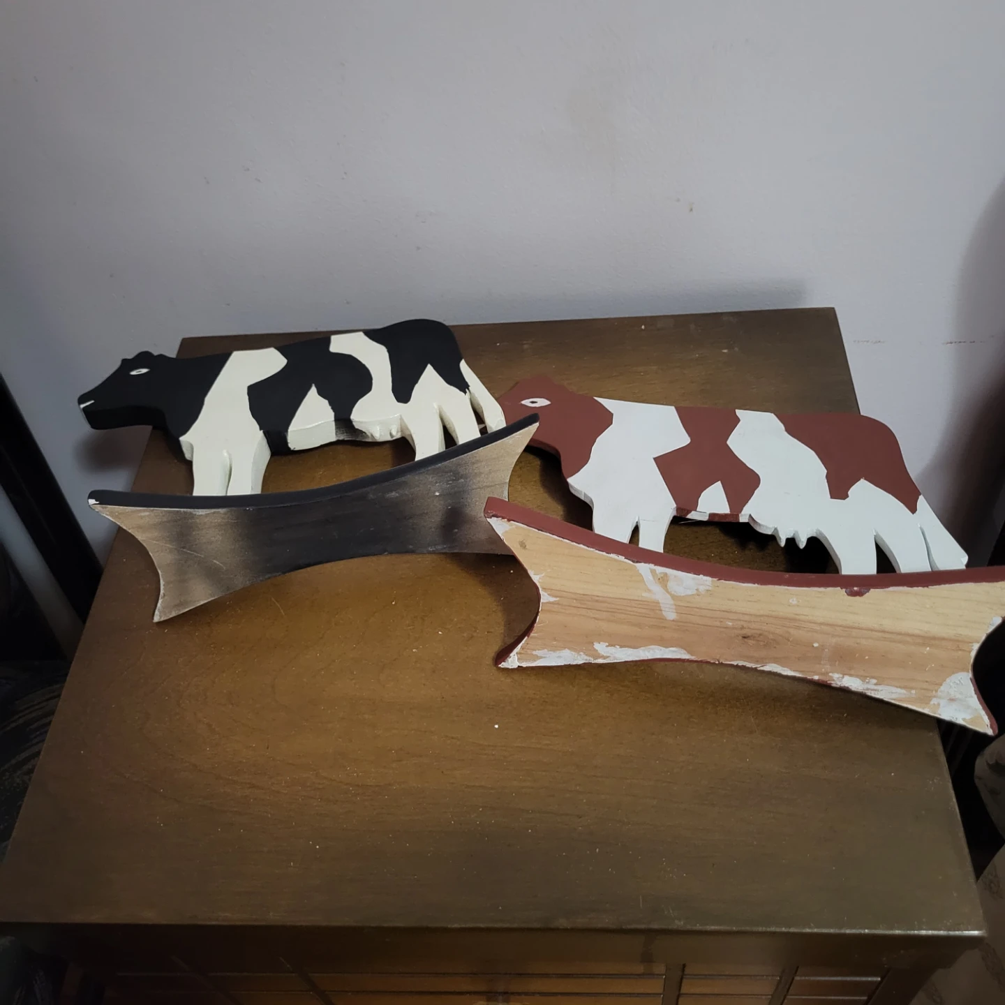 Wooden Cow Decor - Black & White, Brown & White - photo 2