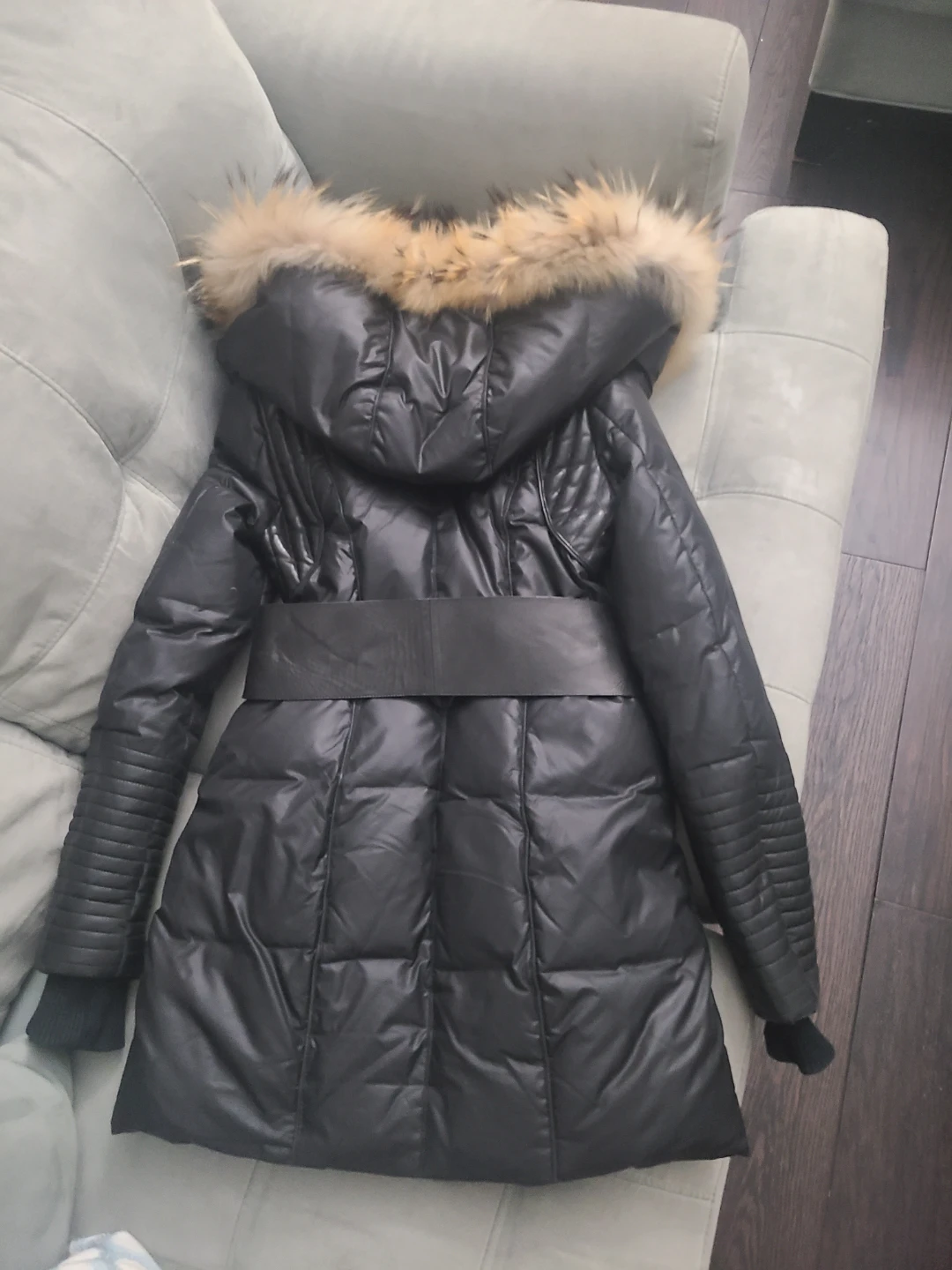 Rudsak XS Black Down Parka with Leather Accent - photo 4