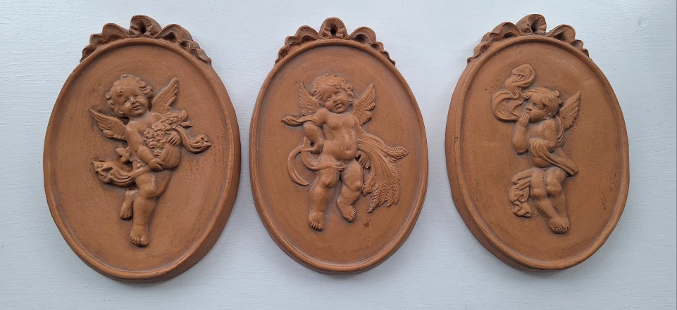 Vintage Italy Art Set of 3 Dolfi Montelupo Tuscany Pottery