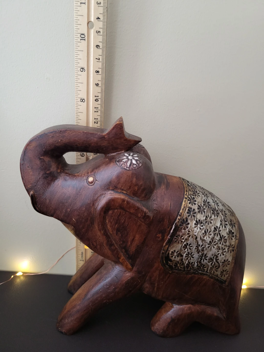 Wooden Elephant Figurine
