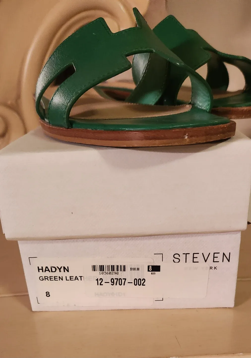 Steven New York Hadyn Green Leather Sandals - Size 8 image indicator(2)