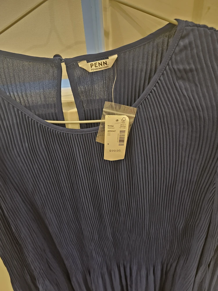 New PENN. Pennington Navy Pleated Dress - Size X