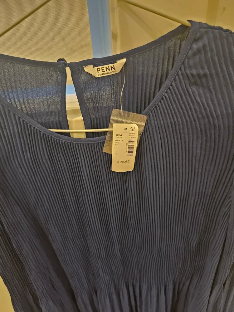 New PENN. Pennington Navy Pleated Dress - Size X